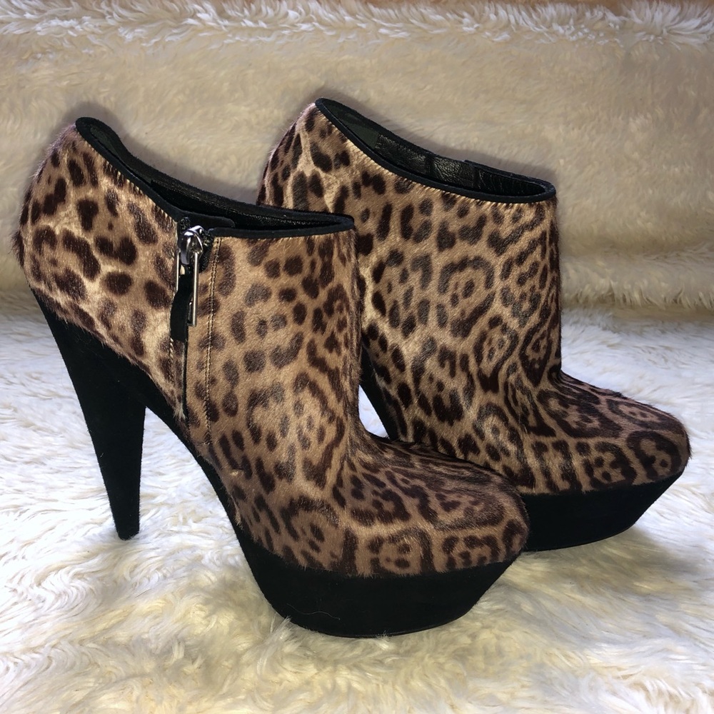 YSL Leopard Print Booties
